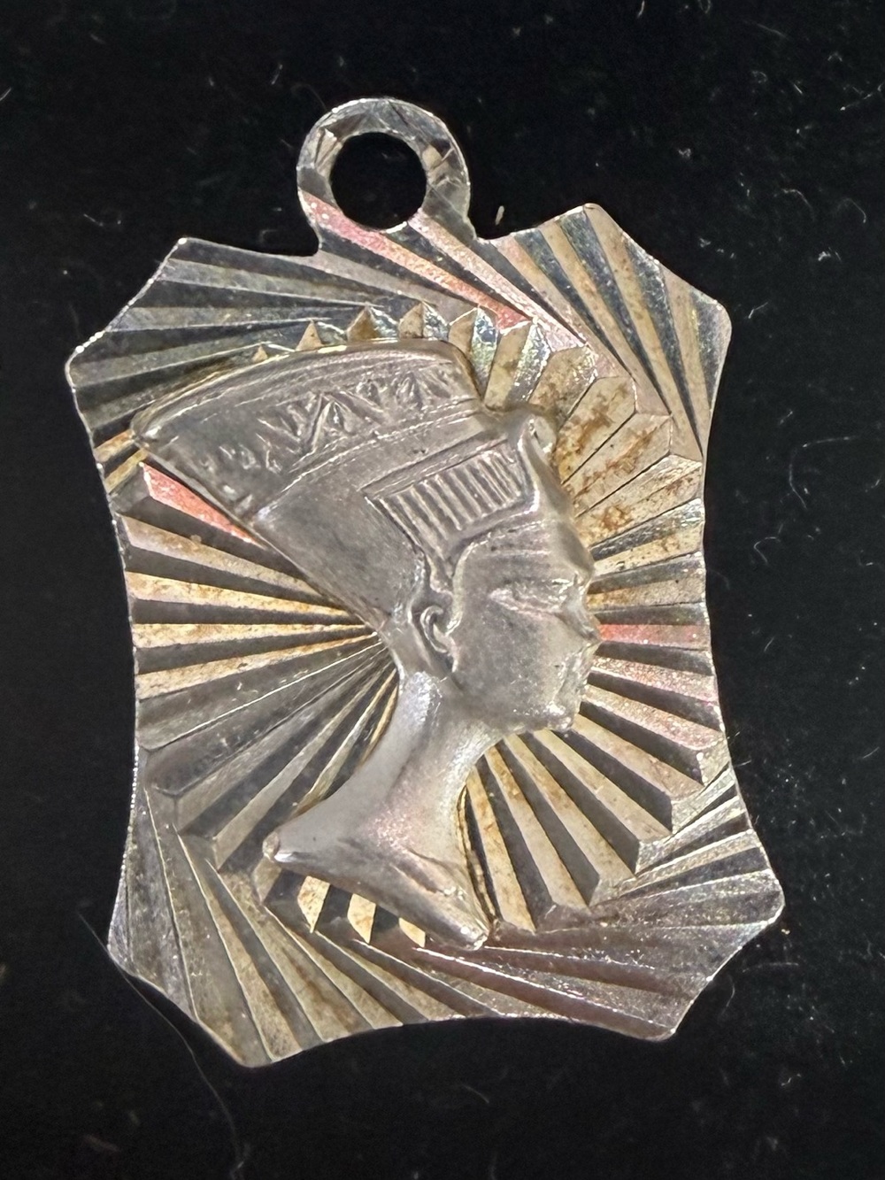 925 Sterling Silver Nefertiti Pendant Made In Italy